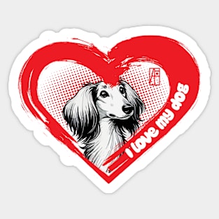 I Love My Saluki - Independent dog - I Love my dog Sticker